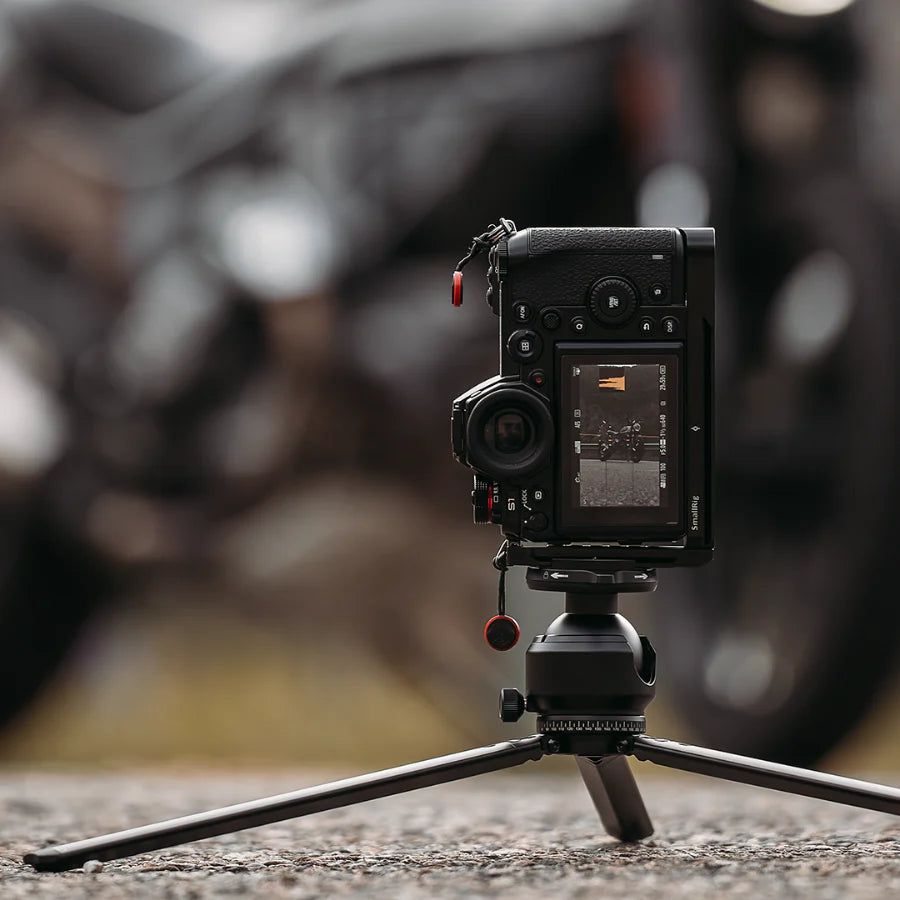 Compact Retractable Camera Tripod With Low Profile Ball Head