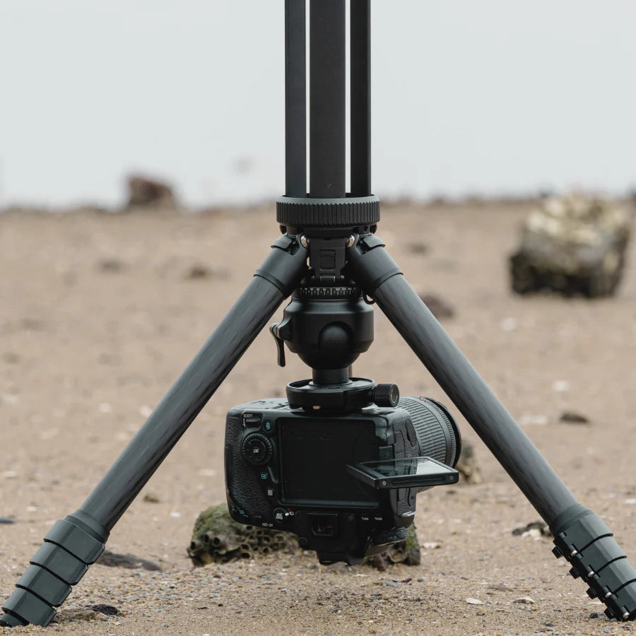Compact Retractable Camera Tripod With Low Profile Ball Head
