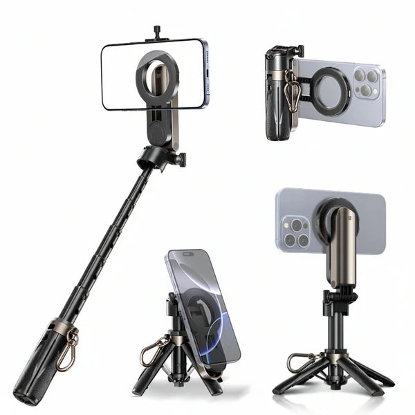 Palm Size Foldable Magnetic Bluetooth Selfie Stick Tripod