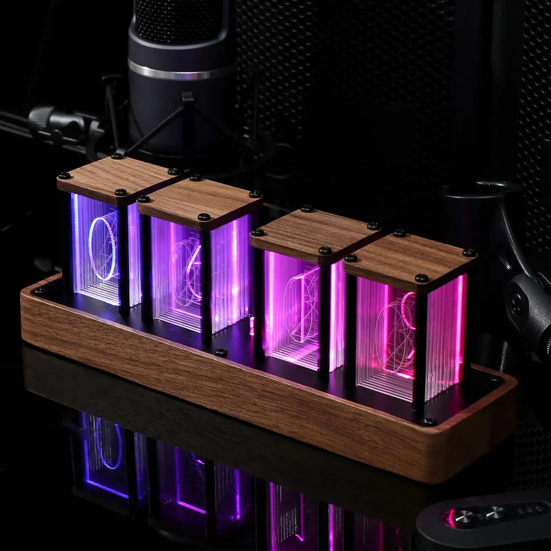 4 Digit RGB Light Digital Desk Time Display Clock