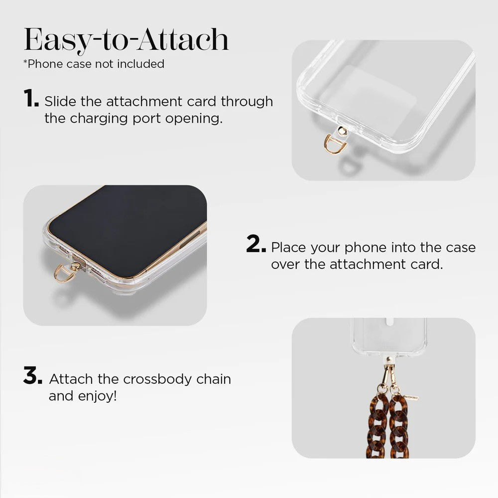 Tortoiseshell Chunky Chain Crossbody Phone Strap