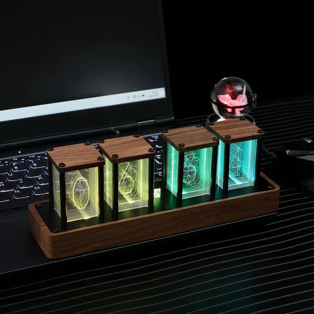 4 Digit RGB Light Digital Desk Time Display Clock