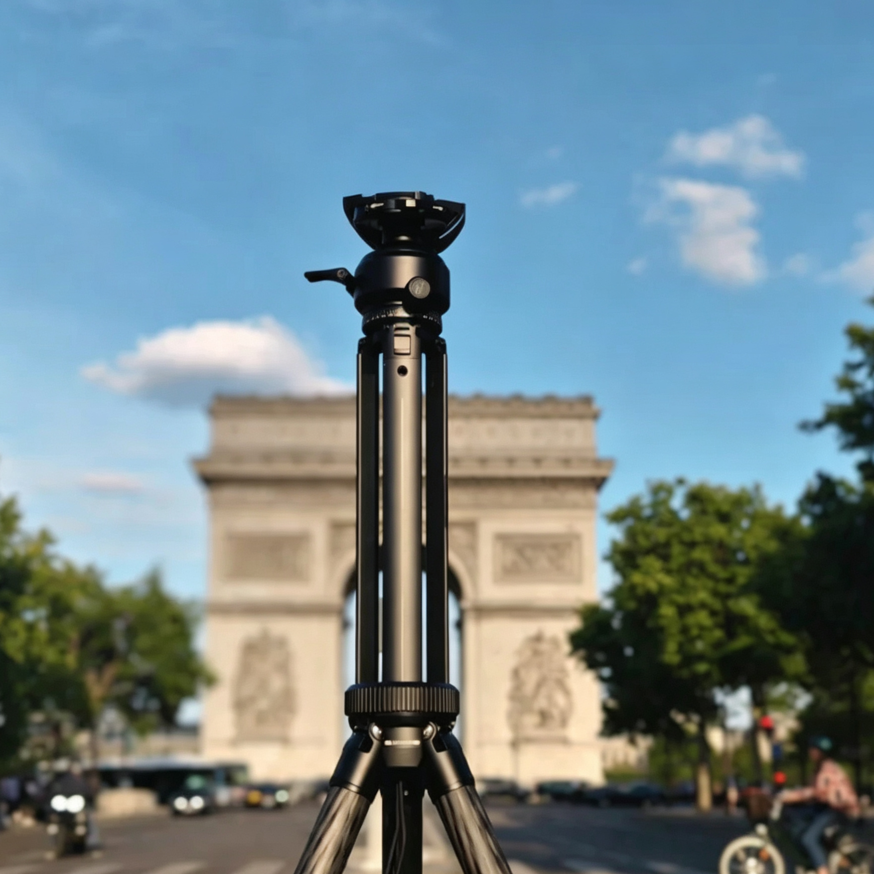 Compact Retractable Camera Tripod With Low Profile Ball Head