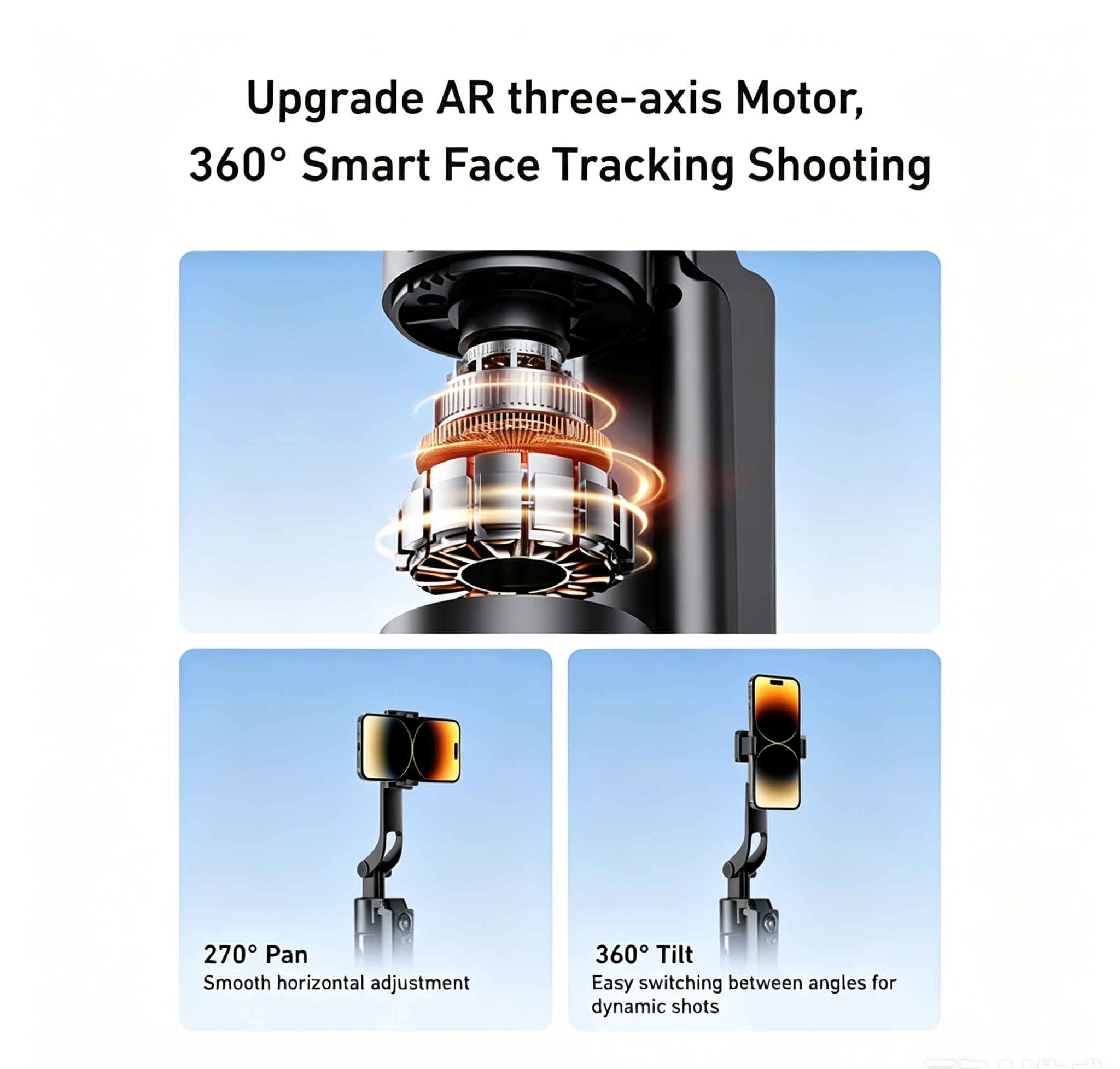 70 Inch AI Auto Tracking Anti-Shake Selfie Stick Tripod